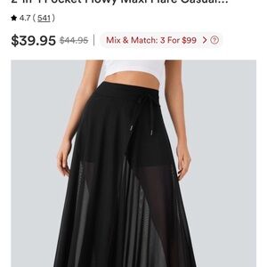HALARA Black Sheer Maxi Skirt